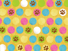 Cats Paws on a Yellow Background