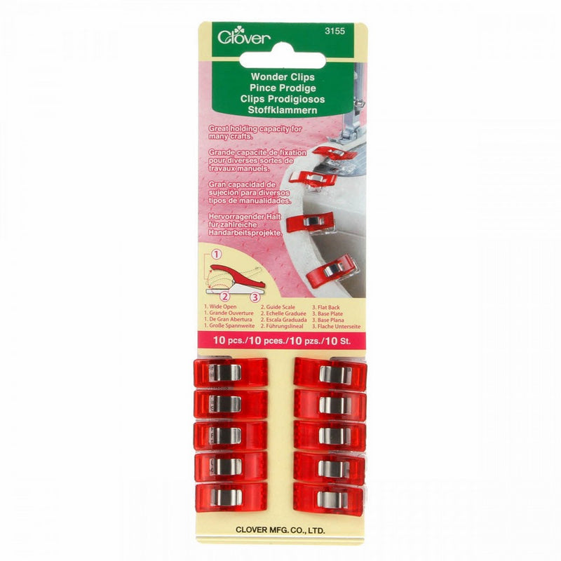 Clover Wonder Clips:10 pieces Red