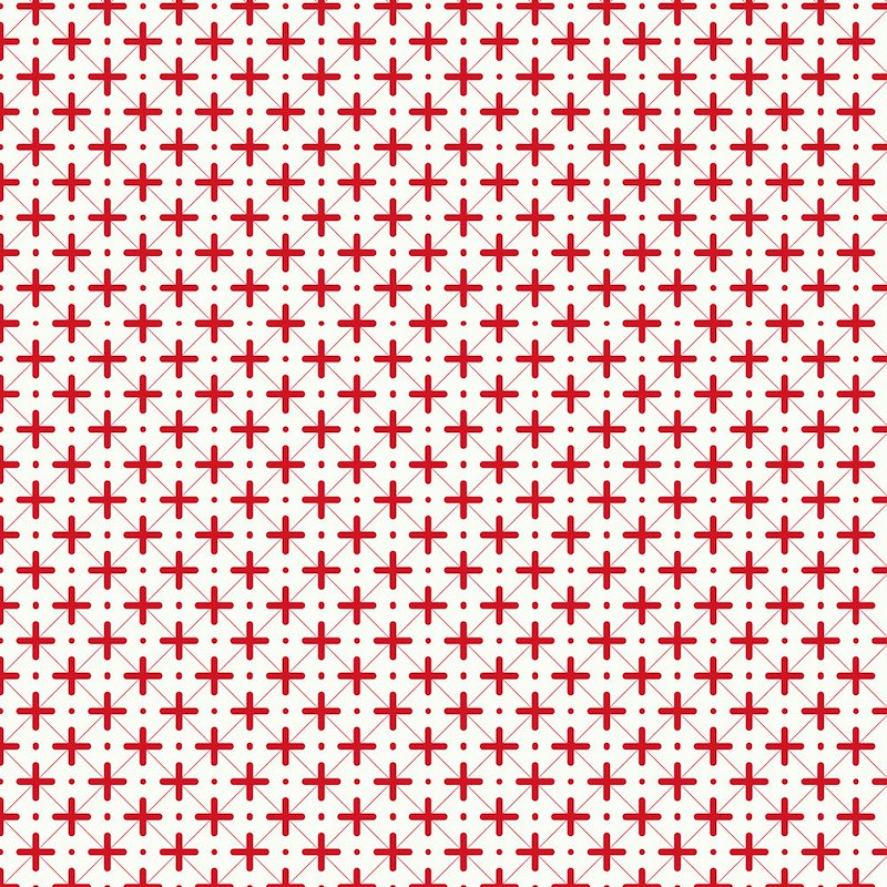 stoffabrics - Red Diamond Crosses - Tiled Up