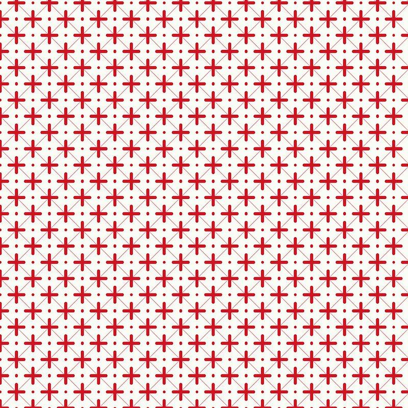 stoffabrics - Red Diamond Crosses - Tiled Up