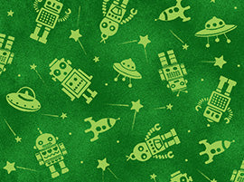 45788-G Robot Silhouettes Green