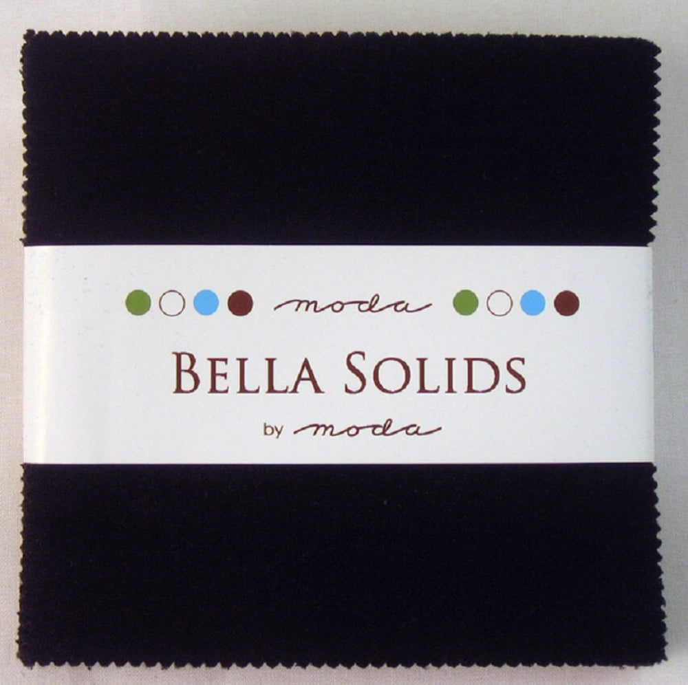 MODA CHARM SQUARE: Bella Solids Black