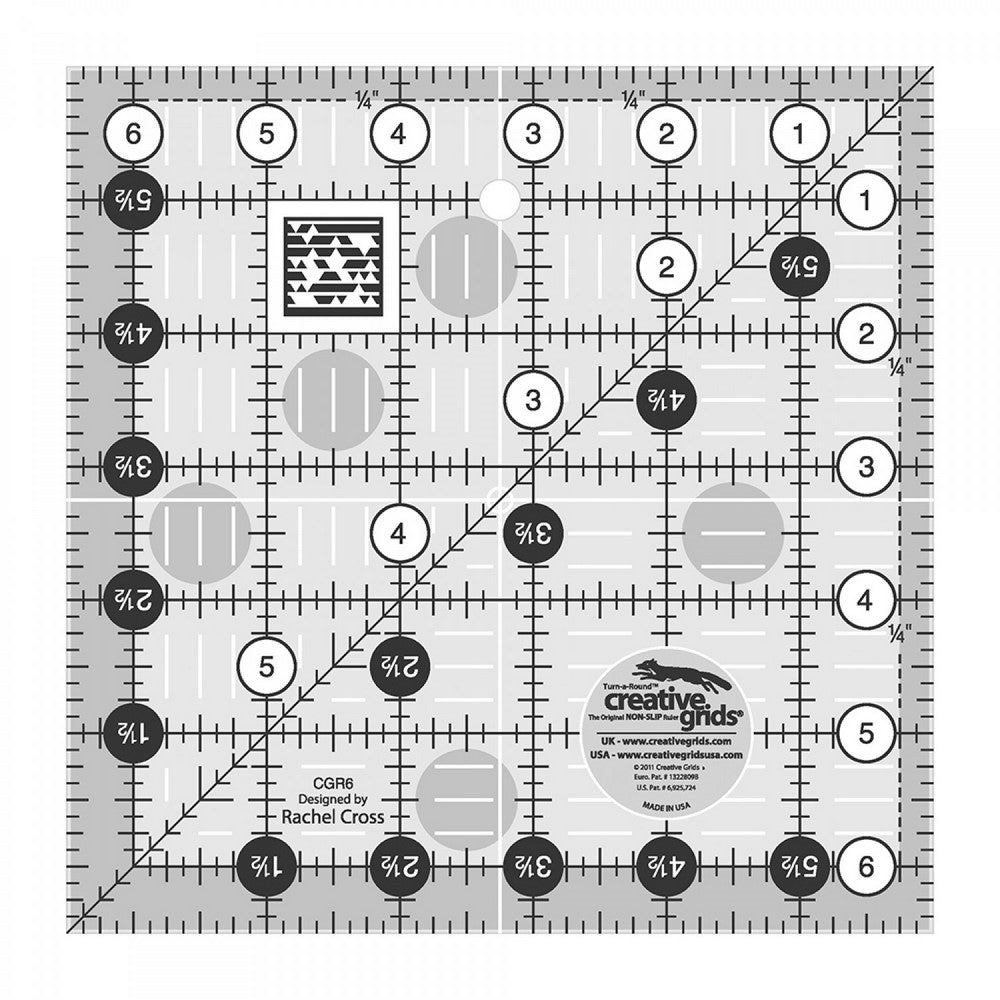 Creative Grids Ruler 6-1/2 in Square