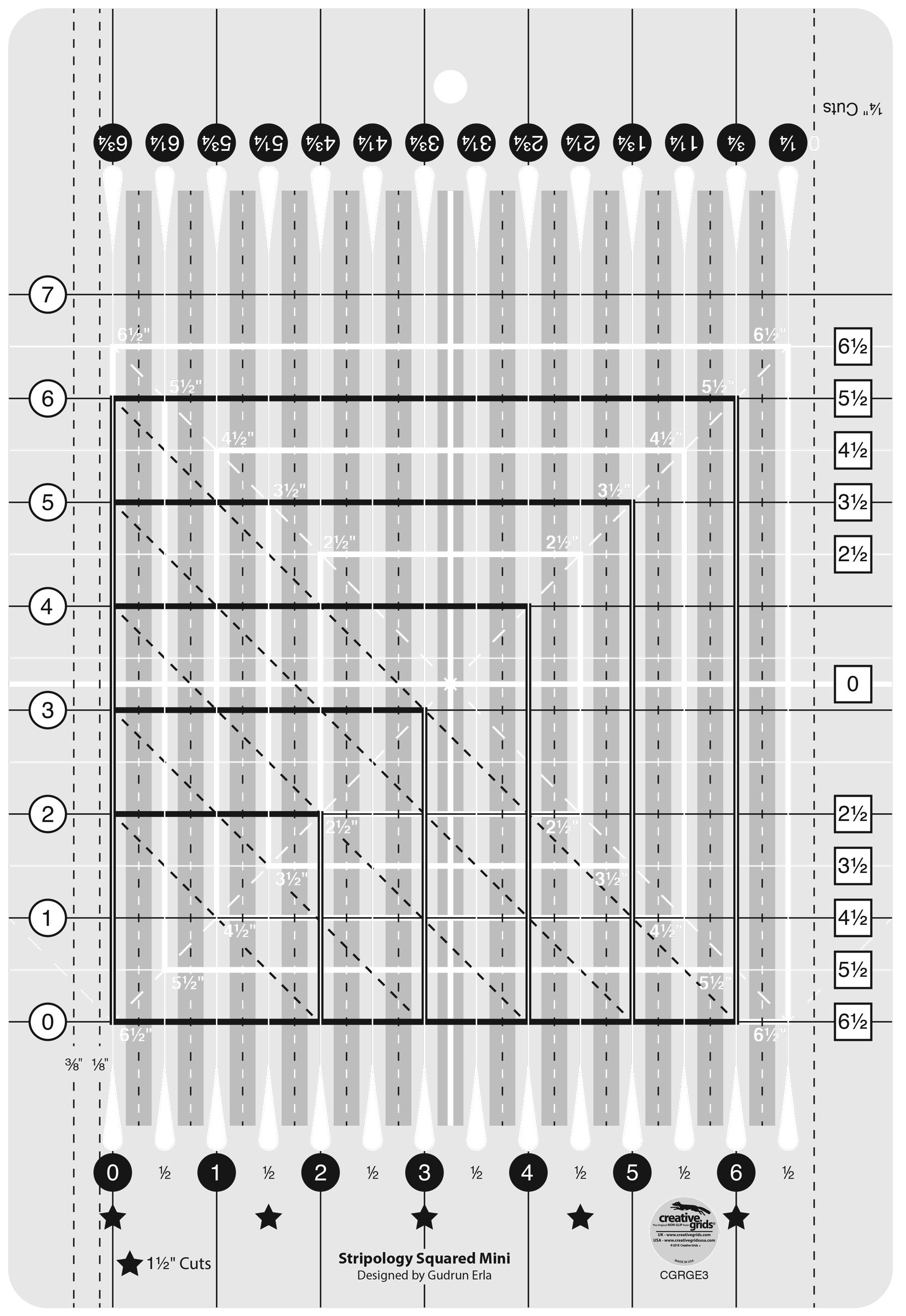 Creative Grids Ruler 6-1/2in Square