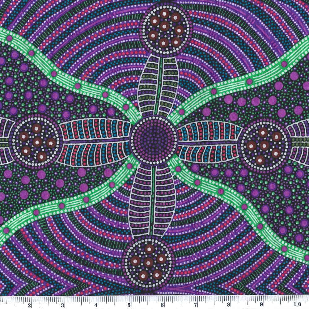 Aboriginal Design: Cross Seeds in Purple by Cindy Wallace