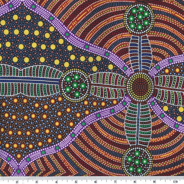 Aboriginal Design: Cross Seeds in Yellow by Cindy Wallace