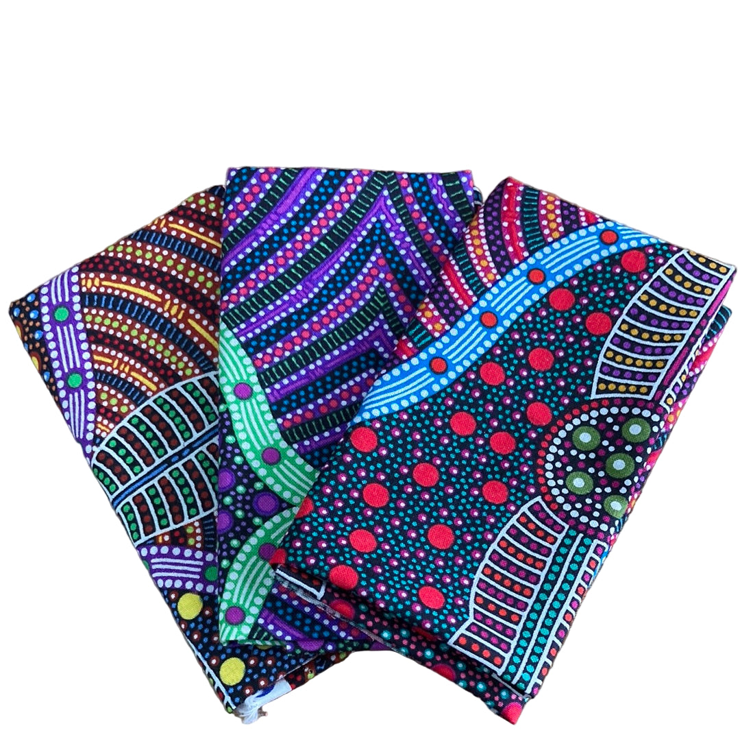 Fat Eighth Bundle: Aboriginal Design Cross Seeds by Cindy Wallace 3 pc