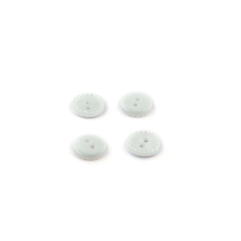 HEMLINE BUTTONS Embossed Edge Button 2H 18, White 11 mm
