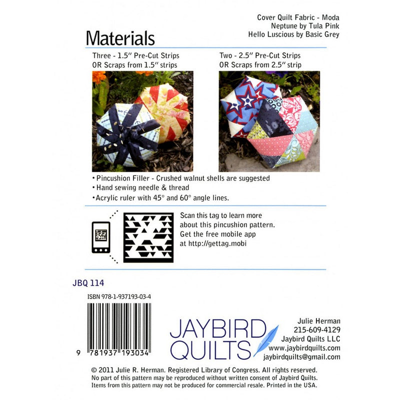JayBird Quilts Pattern: Biscuit Giant Pincushions