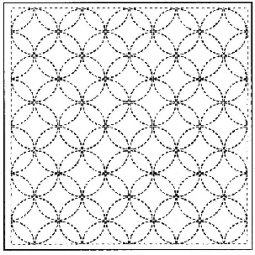 Sashiko Sampler - Printed Cloth - Wineglass