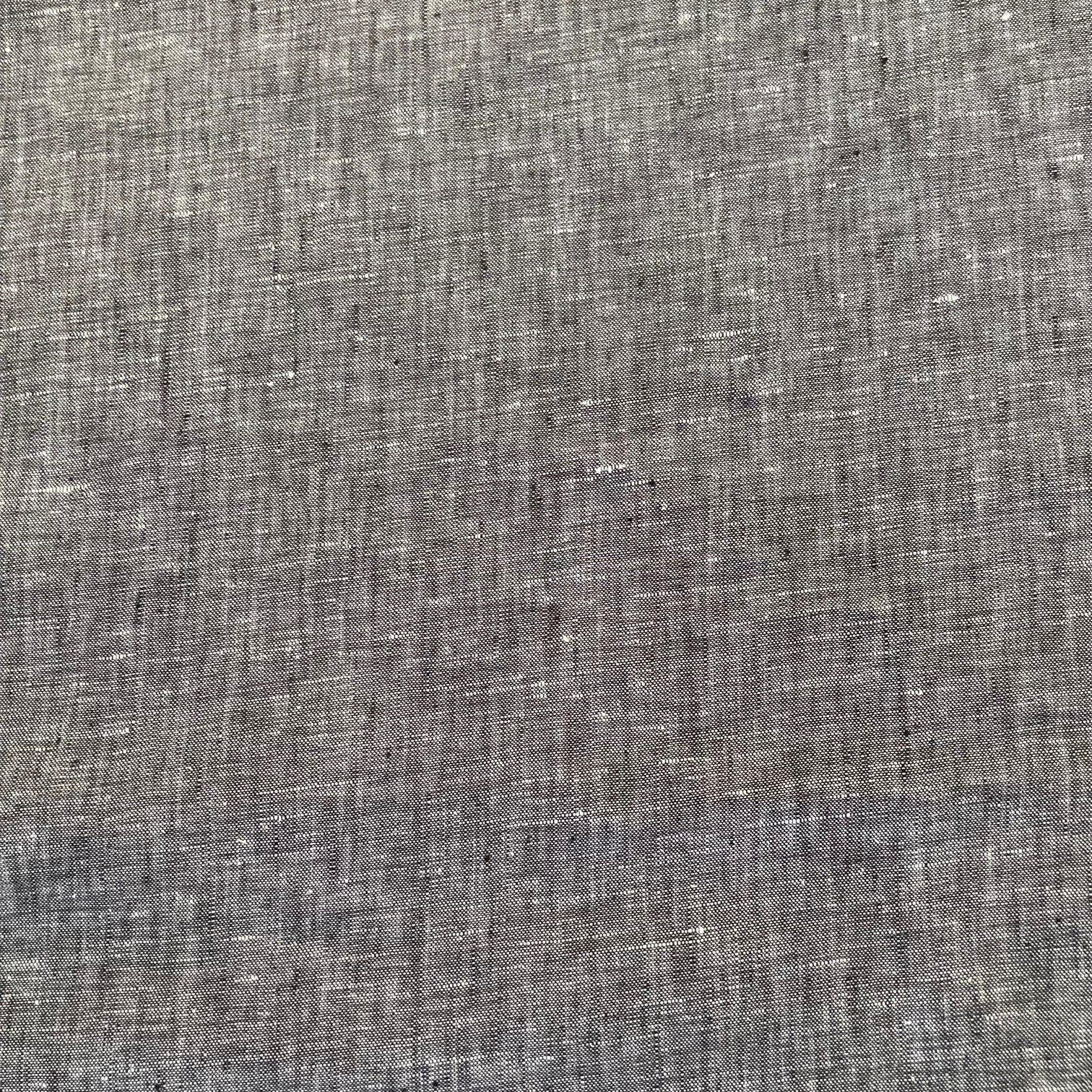 100% Linen Yarn Dyed Chambray Black/White Fabric Col 13 160gm2 137cm wide