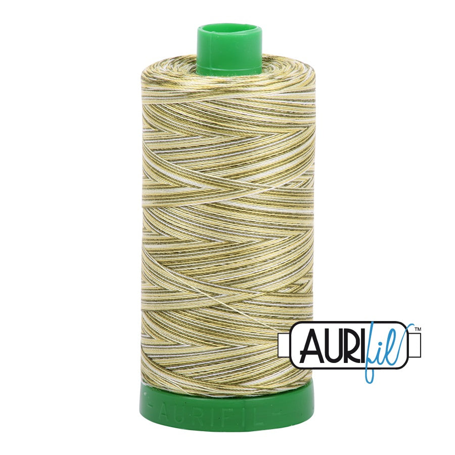 Aurifil Cotton Mako 4653 Spring Prairie Green Variegated Thread Ne 40 1000m