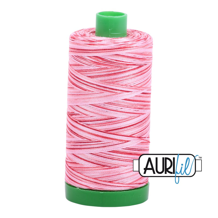 Aurifil Cotton Mako 4668 Strawberry Parfait Pink Variegated Thread Ne 40 1000m