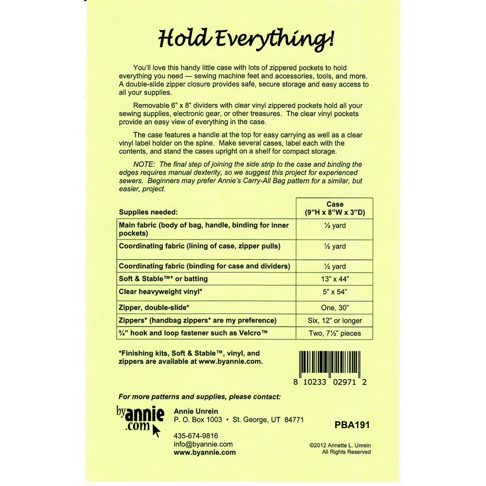 ByAnnie: Hold Everything Sewing Pattern