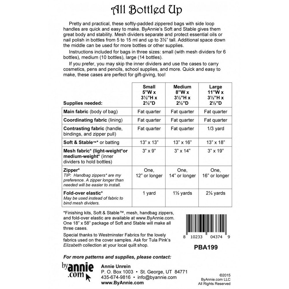 ByAnnie: All Bottled Up Sewing Pattern