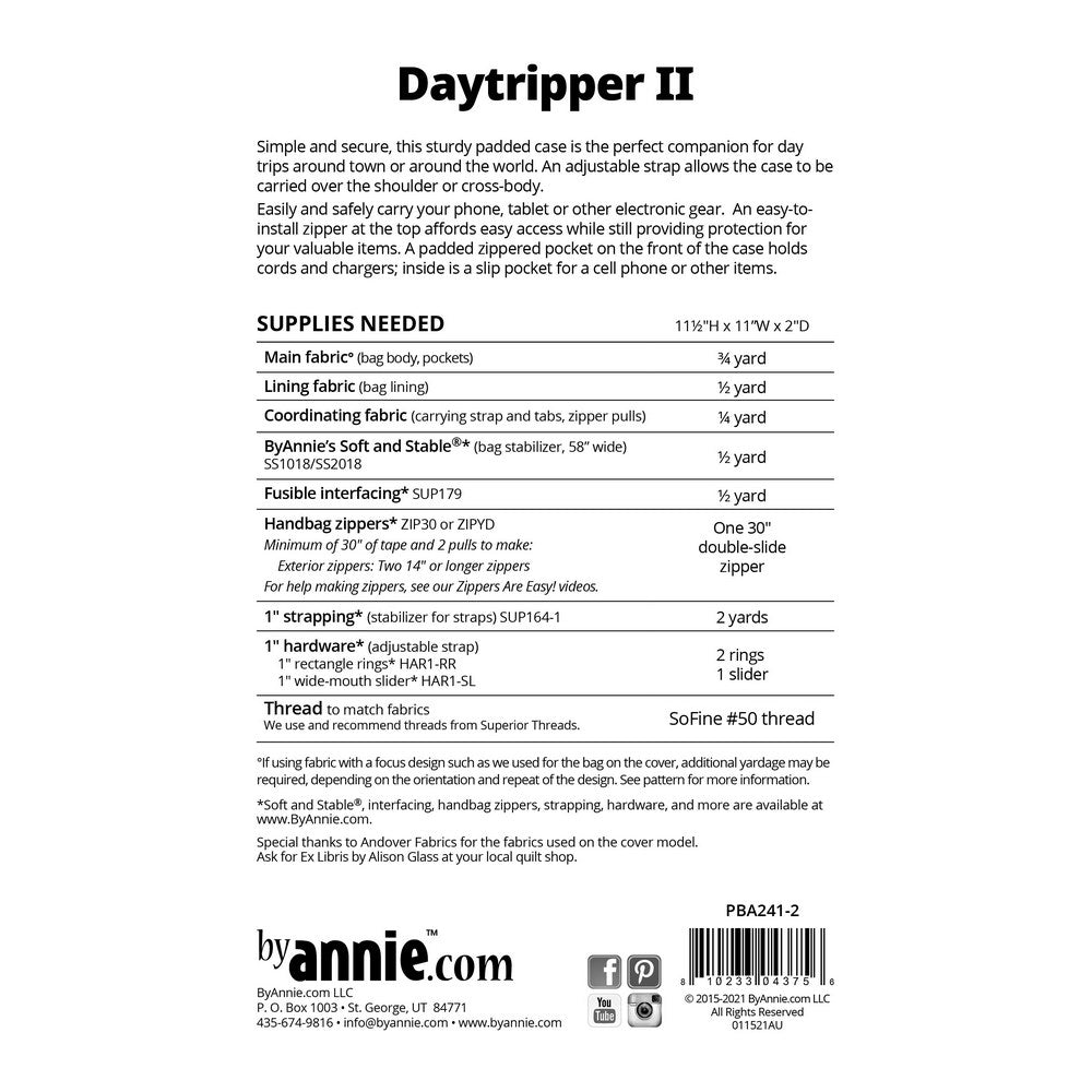 ByAnnie: Daytripper II Crossbody Case Sewing Pattern