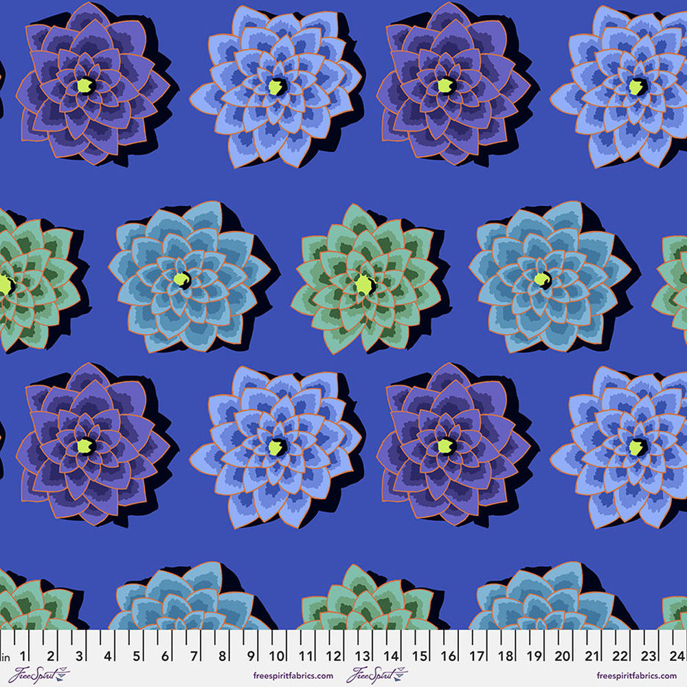 Kaffe Fassett's Shadow Flower in Blue from Spring 2022 Collection.
