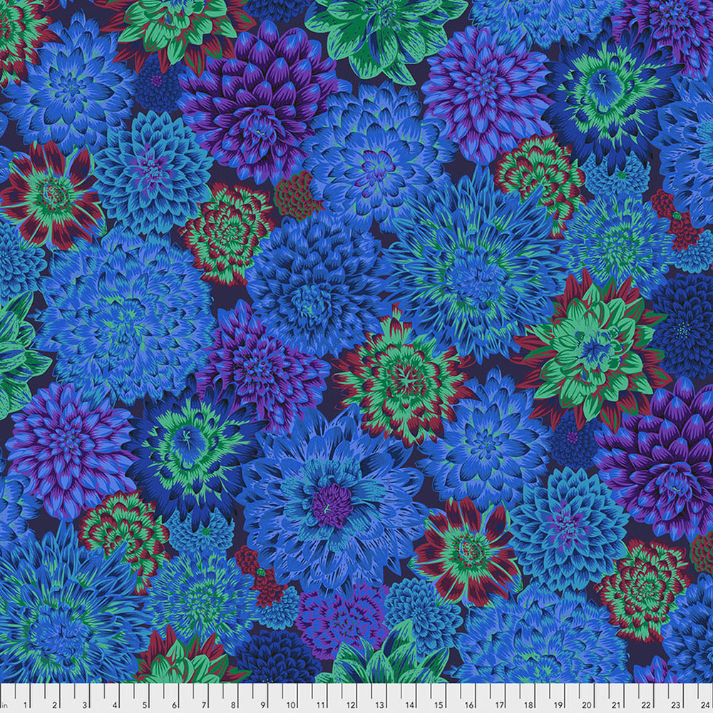 Philip Jacobs: Dancing Dahlias in Blue PWPJ101-BLUE