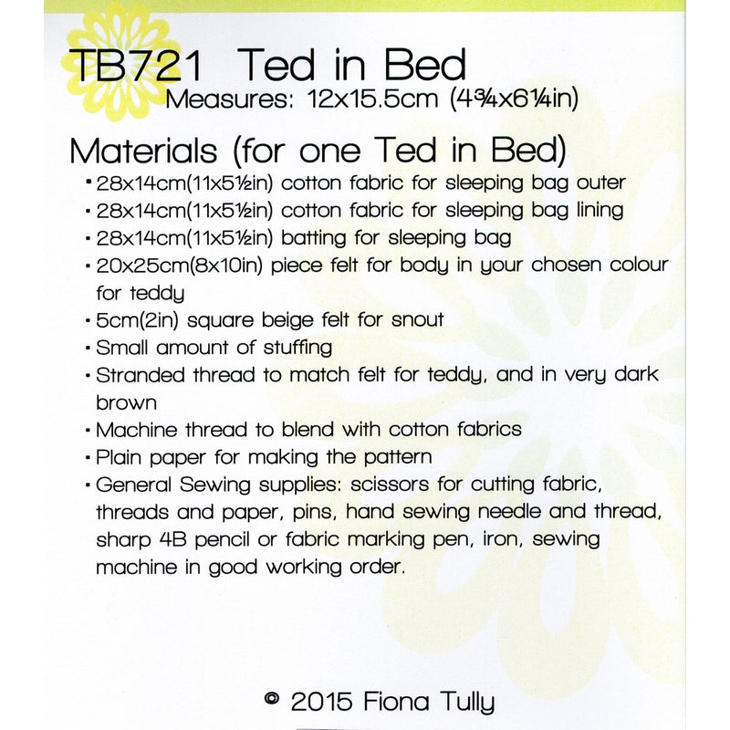 Two Brown Birds Pattern: Ted in Bed