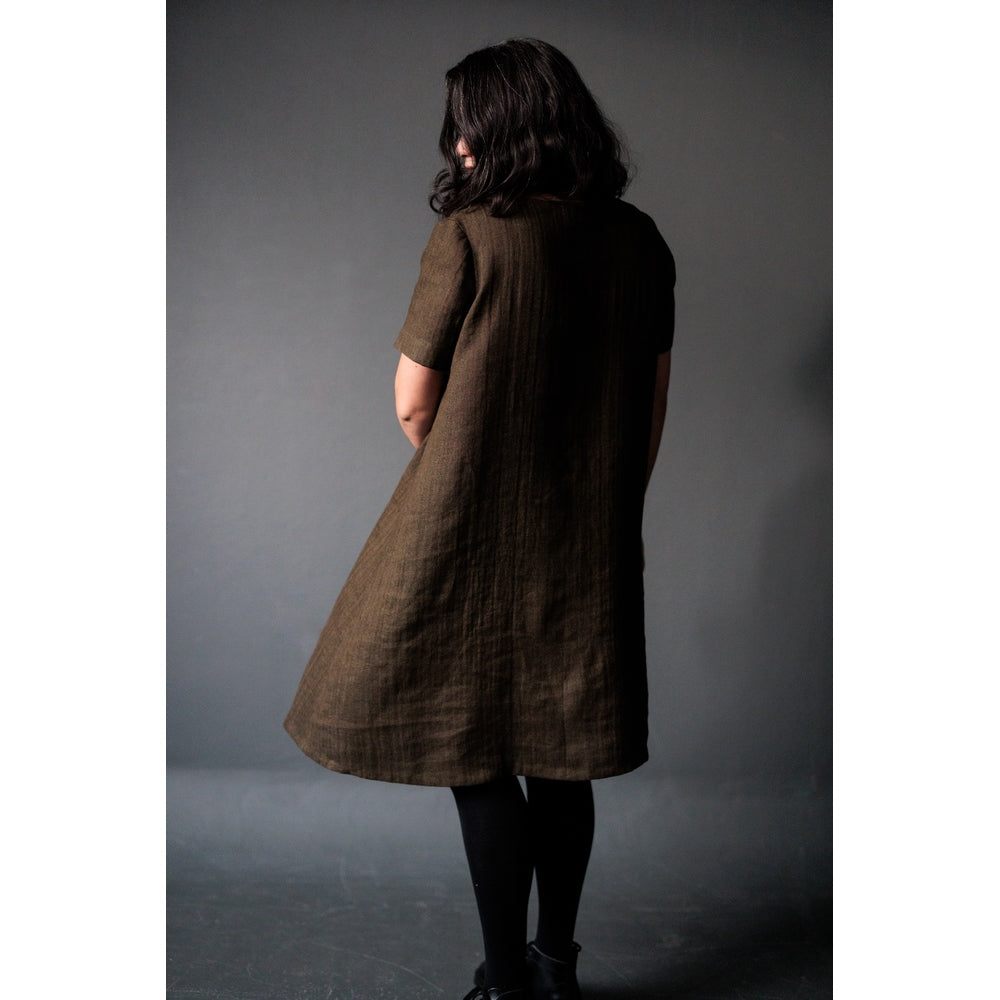 long sleeve trapeze dress pattern TRAPEZE DRESS x PUFF SLEEVES (PDF)