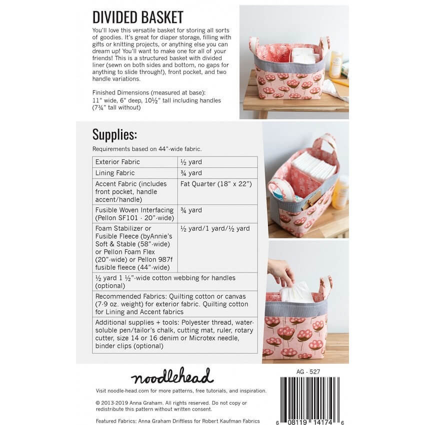 Noodlehead Pattern: Divided Basket