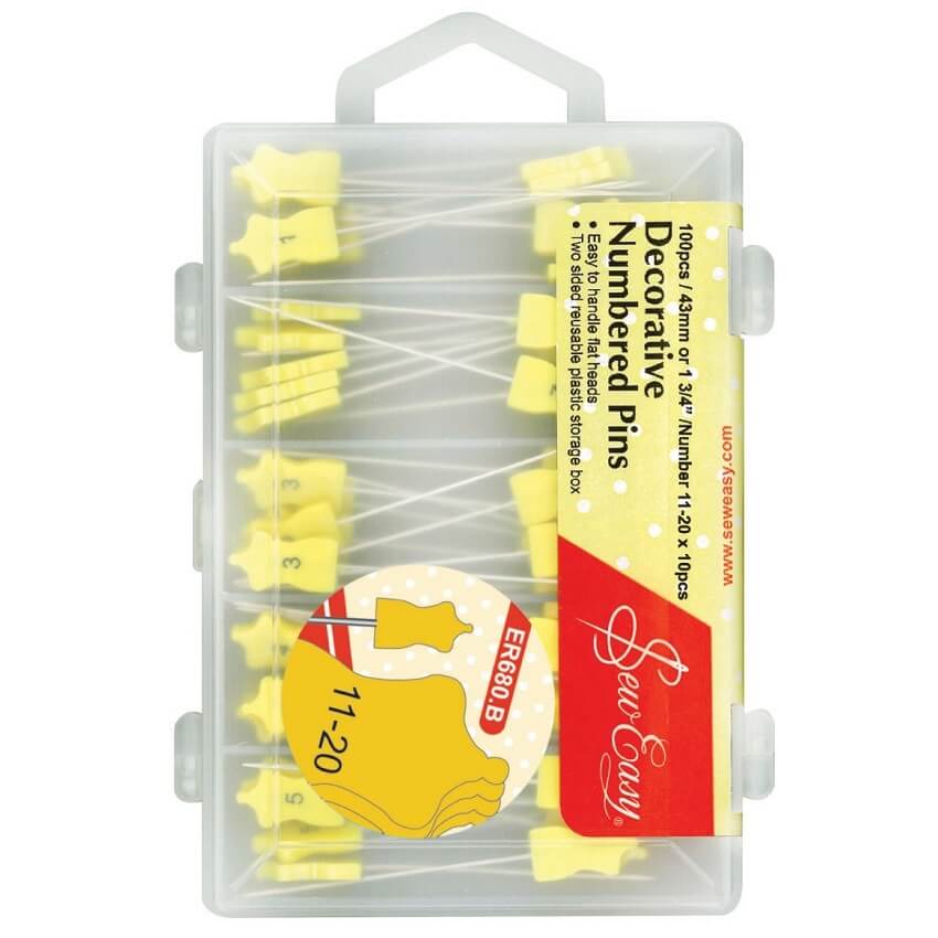 Sew Easy Numbered Pins 11-20 (100 pcs)