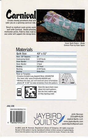 JBQ108 Carnival Materials List