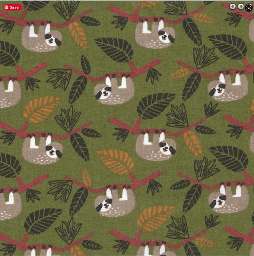 Le Tissu by Domotex - Jungle Sloth Green