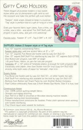Gifty Card Holder Materials List