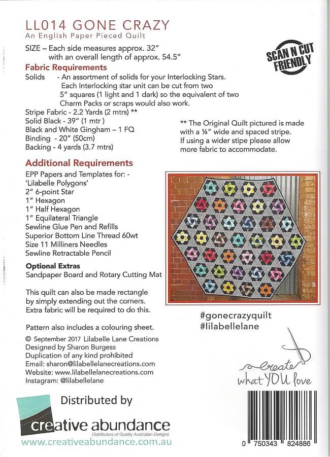 Lilabelle Lane Creations - Gone Crazy Quilt Pattern
