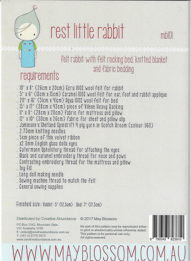 Rest Little Rabbit Materials List