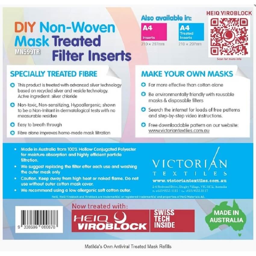 Matilda's Own - Antiviral Treated Face Mask Refills
