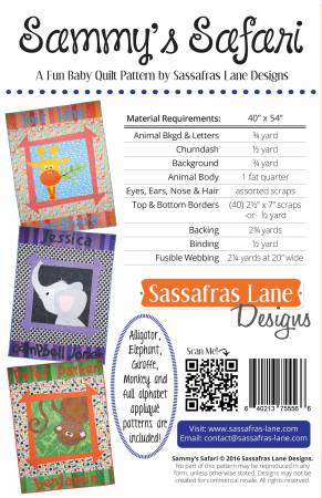 Sammys Safari Quilt Materials List