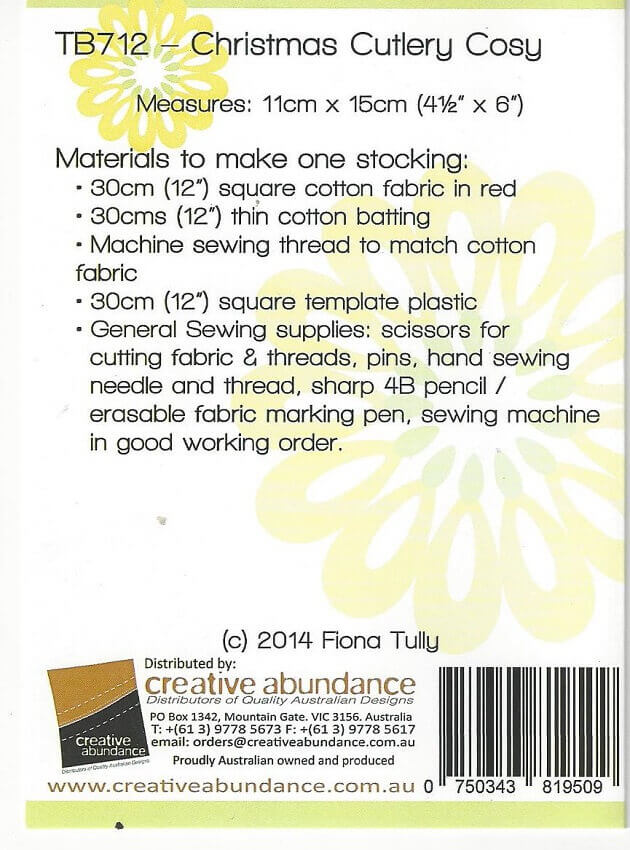 Two Brown Birds Pattern: Christmas Cutlery Cosy