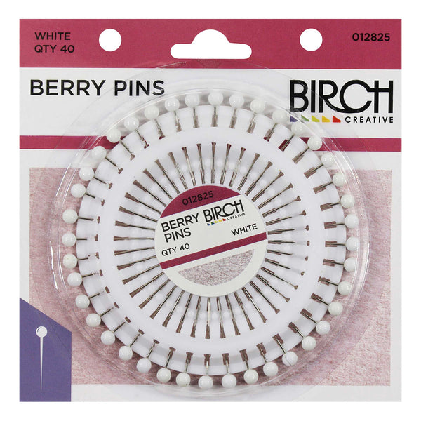 Birch Pins Berry Rosette White