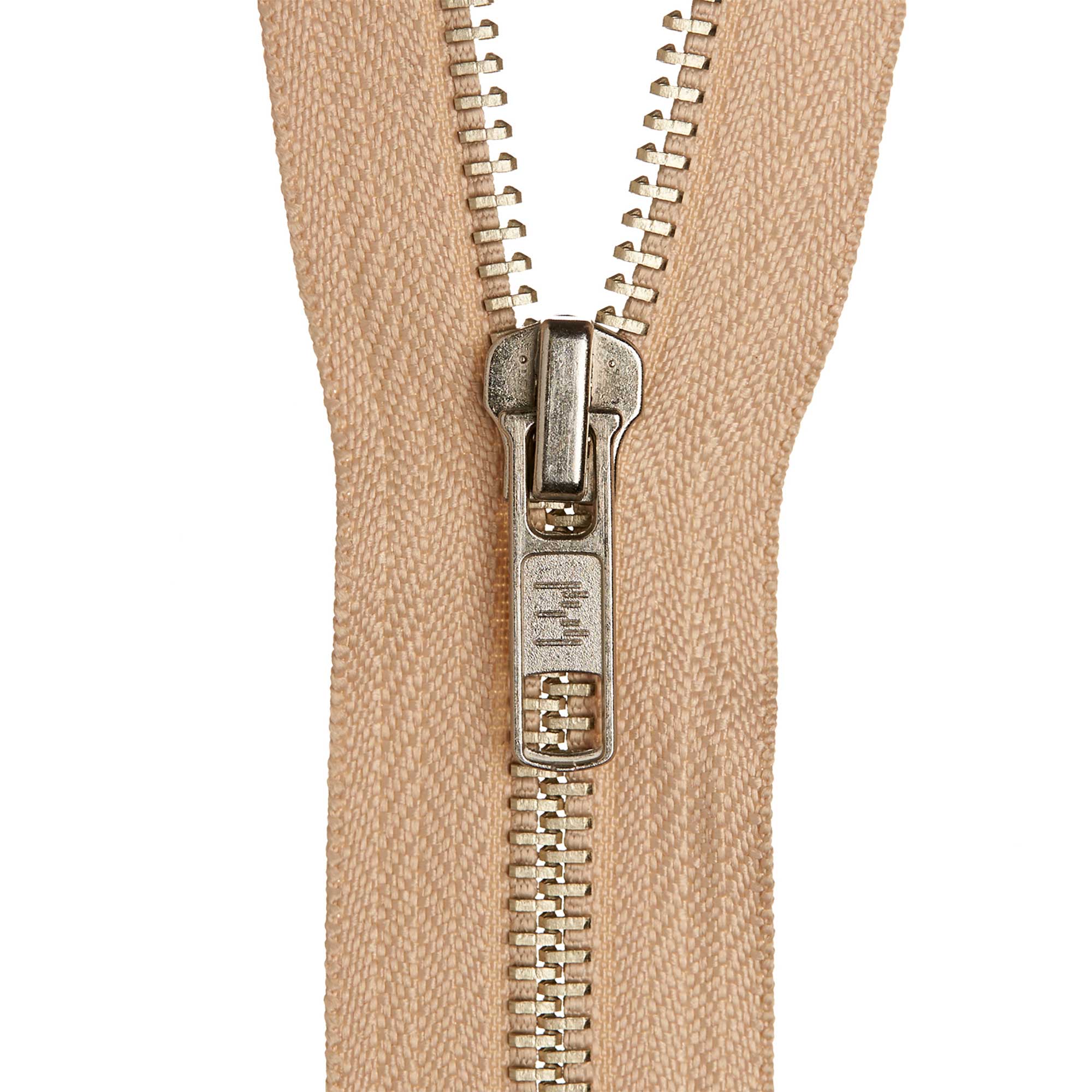 Birch Zip Jacket Open Ended Nickel 56cm (22 Inch) NATURAL