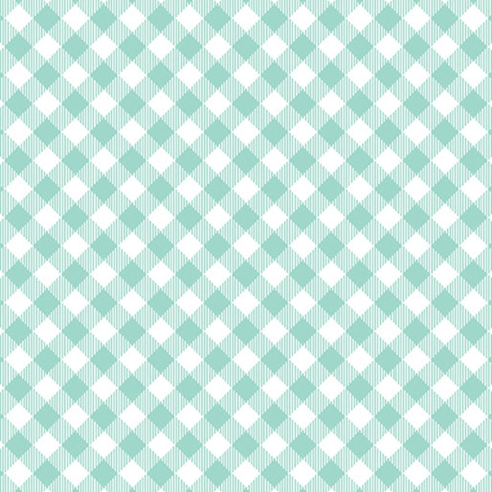 Enjoy the Ride Gingham Plaid Aqua Kanvas Studio 14274-80