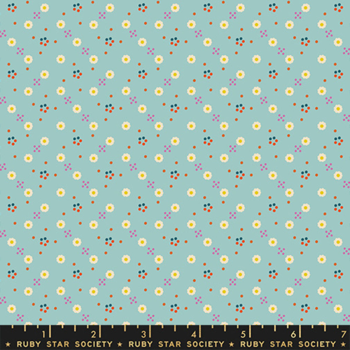1 800 Calico Bandana Ditsy Blender Saltwater by Alexia Abegg Ruby Star Society RS4170 15 RULER