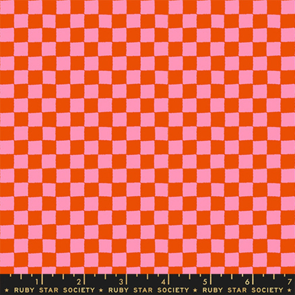 1 800 Calico Block Print Checks and Plaids Blender Warm Red by Alexia Abegg Ruby Star Society RS4167 12 RULER
