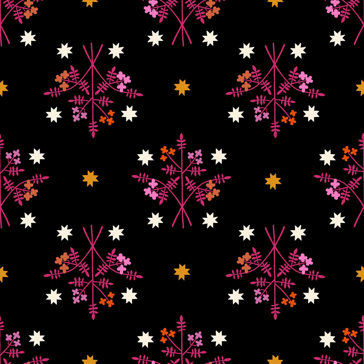 1 800 Calico Bouquet Florals Retro Black by Alexia Abegg Ruby Star Society RS4171 16