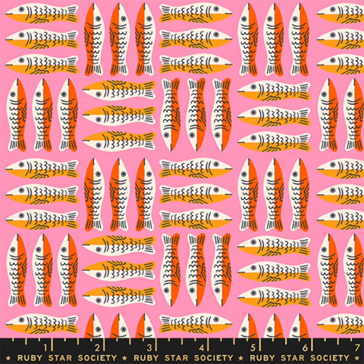 1 800 Calico Little Sardines Lucky Pink by Alexia Abegg Ruby Star Society RS4168 11 RULER