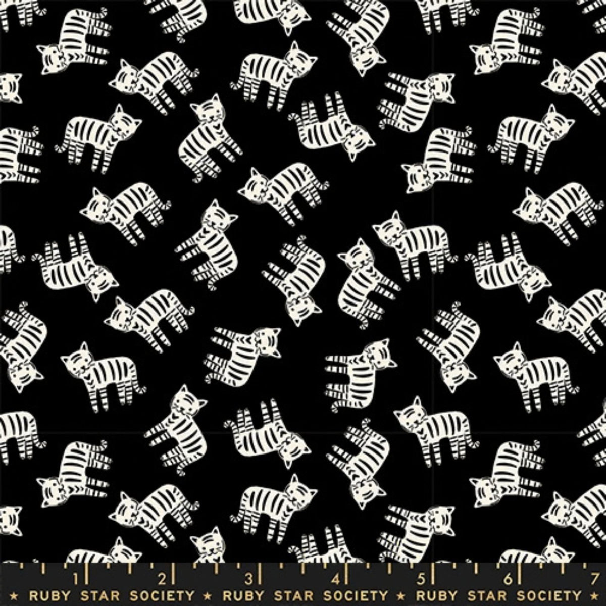 1 800 Calico Meow Novelty Cats Black by Alexia Abegg Ruby Star Society RS4166 15 RULER