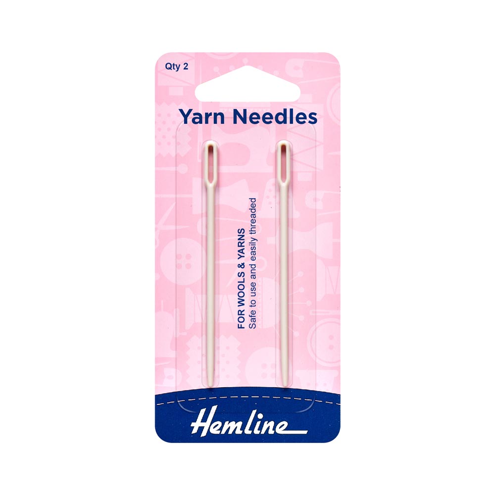Hemline Yarn Needle Large Eye Plastic 2 pcs