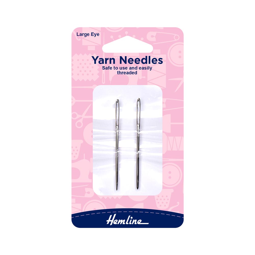 Hemline Yarn Needle Large Eye Metal 2 pcs