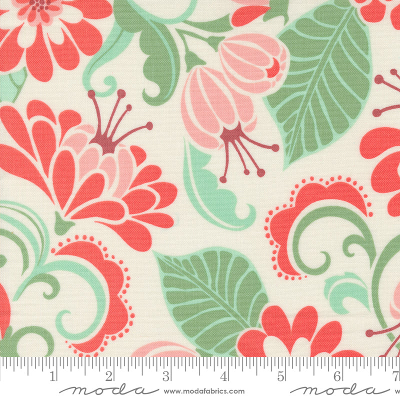 Tango - Kate Spain - Sarabande Cream Tangerine 27330 30 - Moda Fabrics