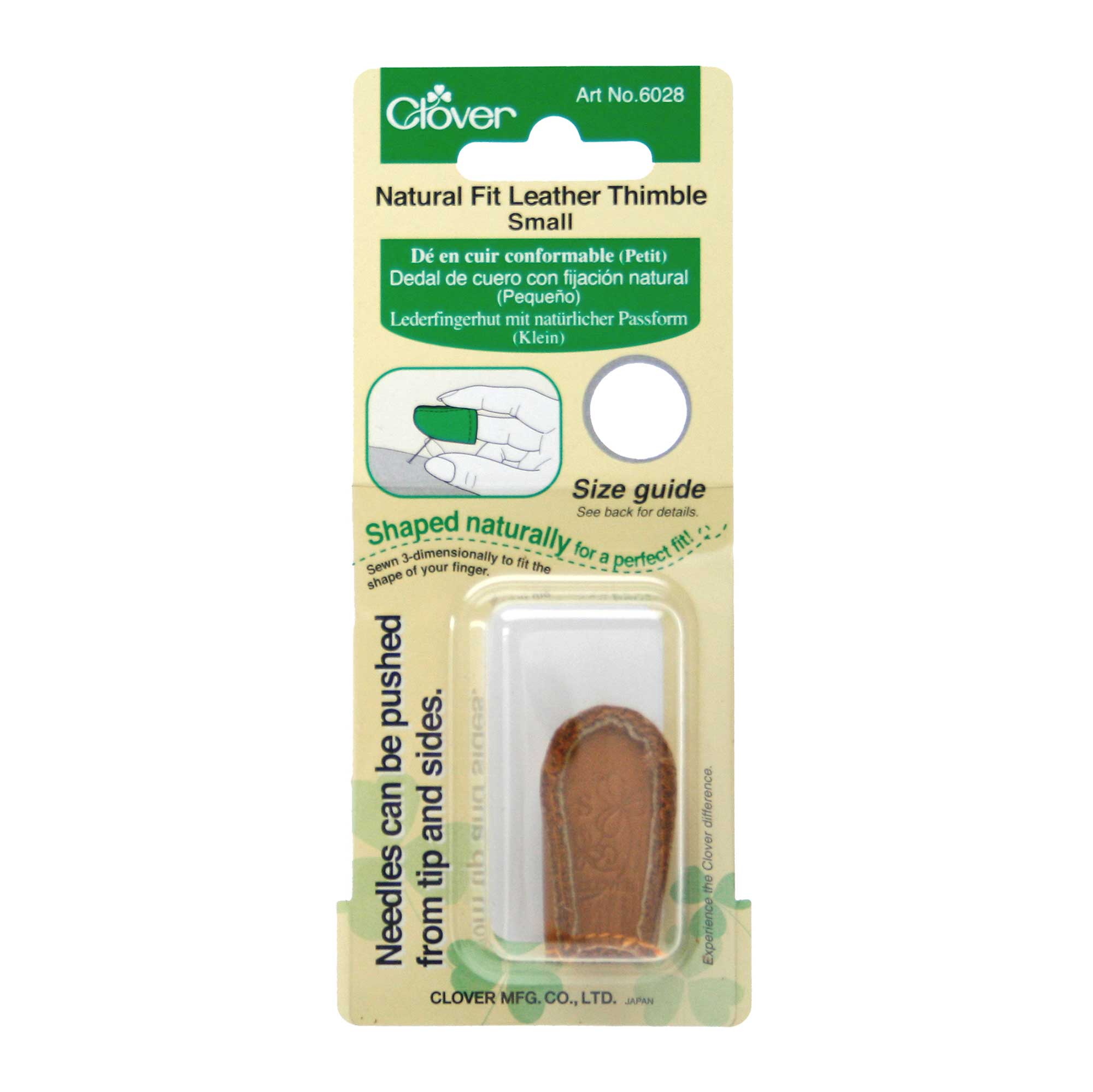 Clover Natural Fit Leather Thimble Small