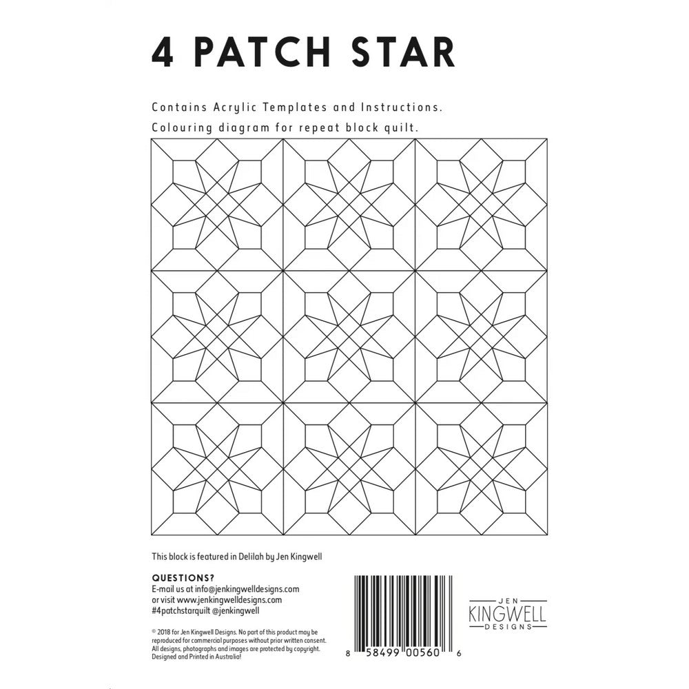 Jen Kingwell Designs: 4 Patch Star Tempter