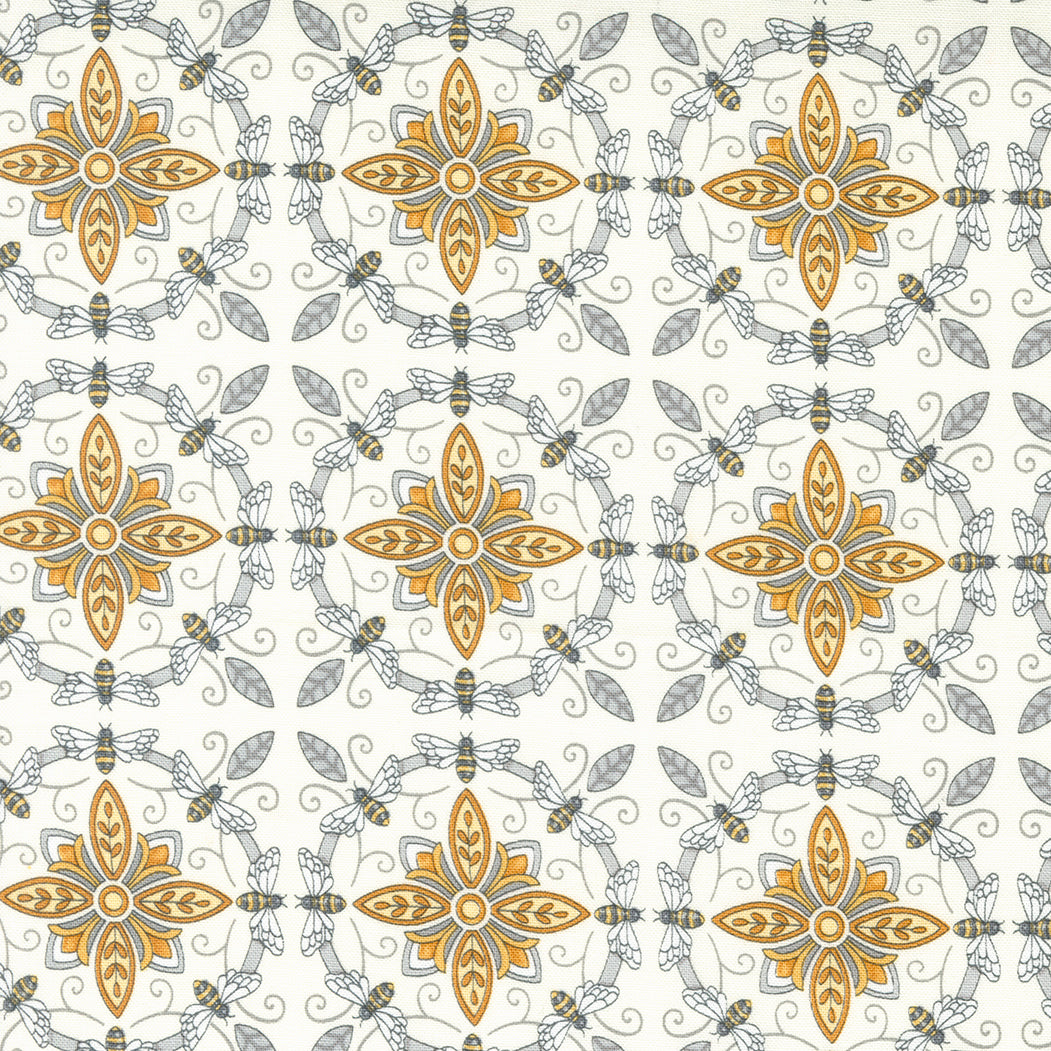 Moda Fabrics: Honey and Lavender Tiles in Milk by Deb Stain 56081 11