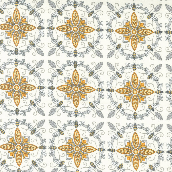 Moda Fabrics: Honey and Lavender Tiles in Milk by Deb Stain 56081 11