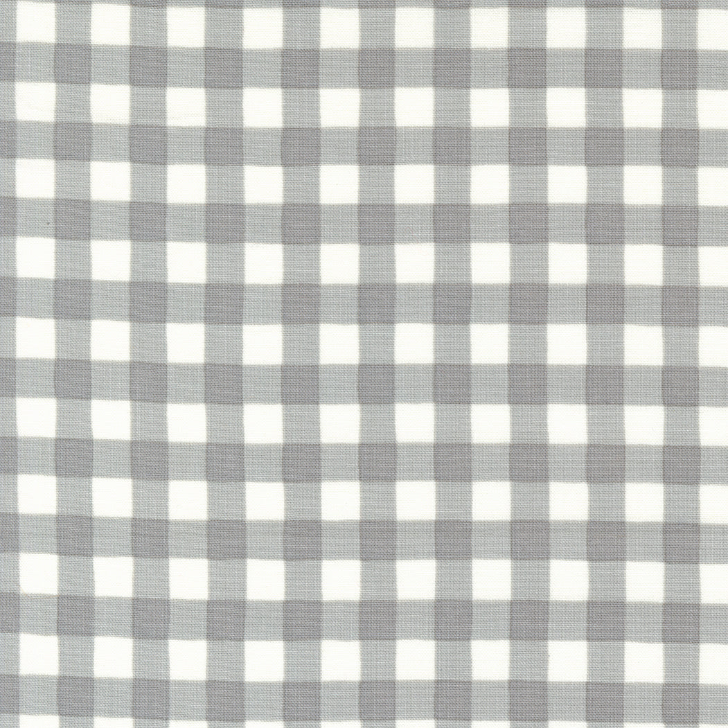 Moda Fabrics: Honey and Lavender Gingham in Dove Grey by Deb Stain